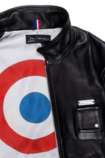 Black lambskin PN jacket by Aéro-Design, with a Mirage IIIB plate. - Image n°2