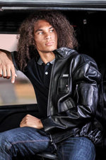 Black lambskin PN jacket by Aéro-Design, with a Mirage IIIB plate. - Image n°3