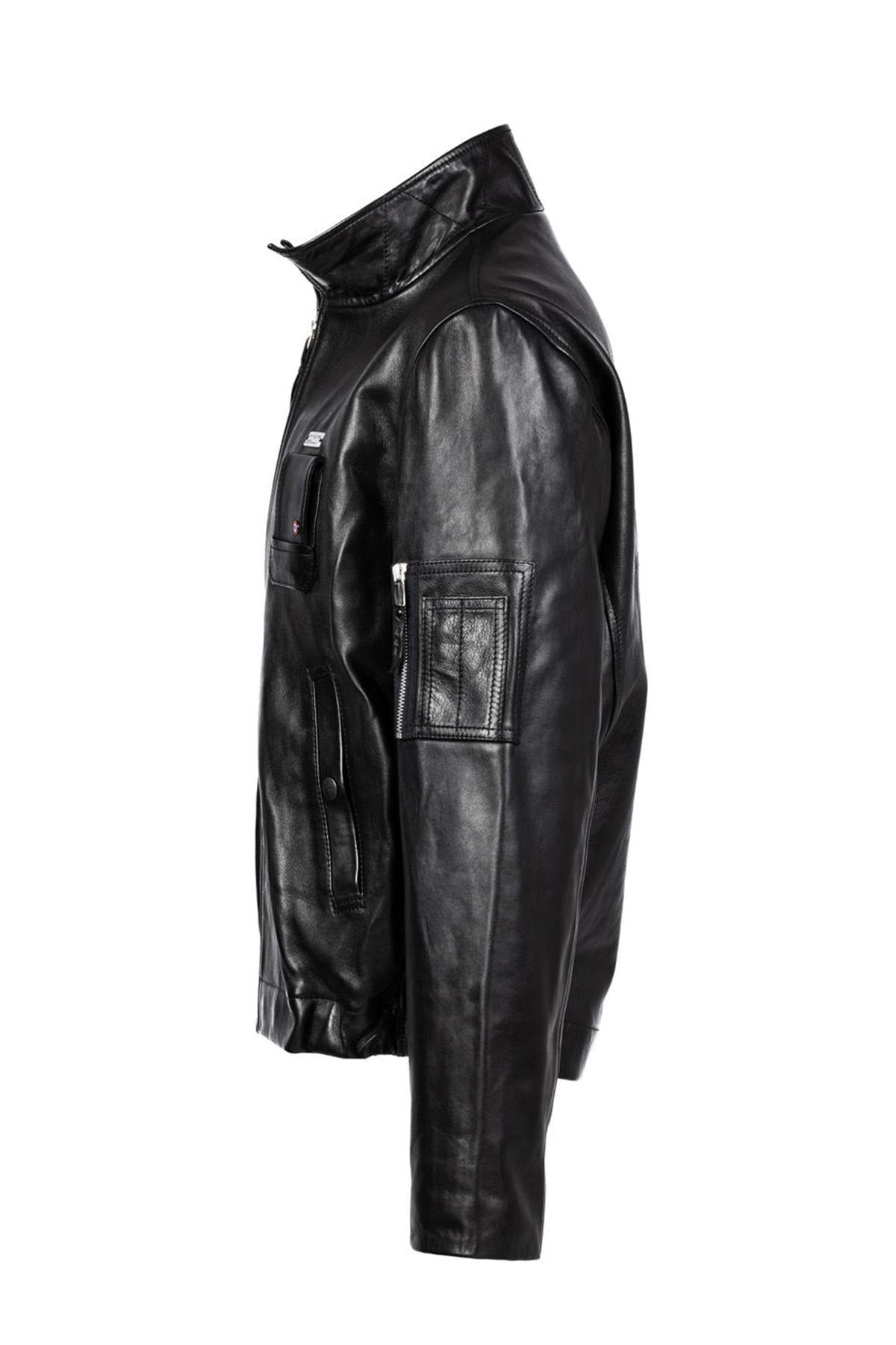 Black lambskin PN jacket by Aéro-Design, with a Mirage IIIB plate. - Image n°6