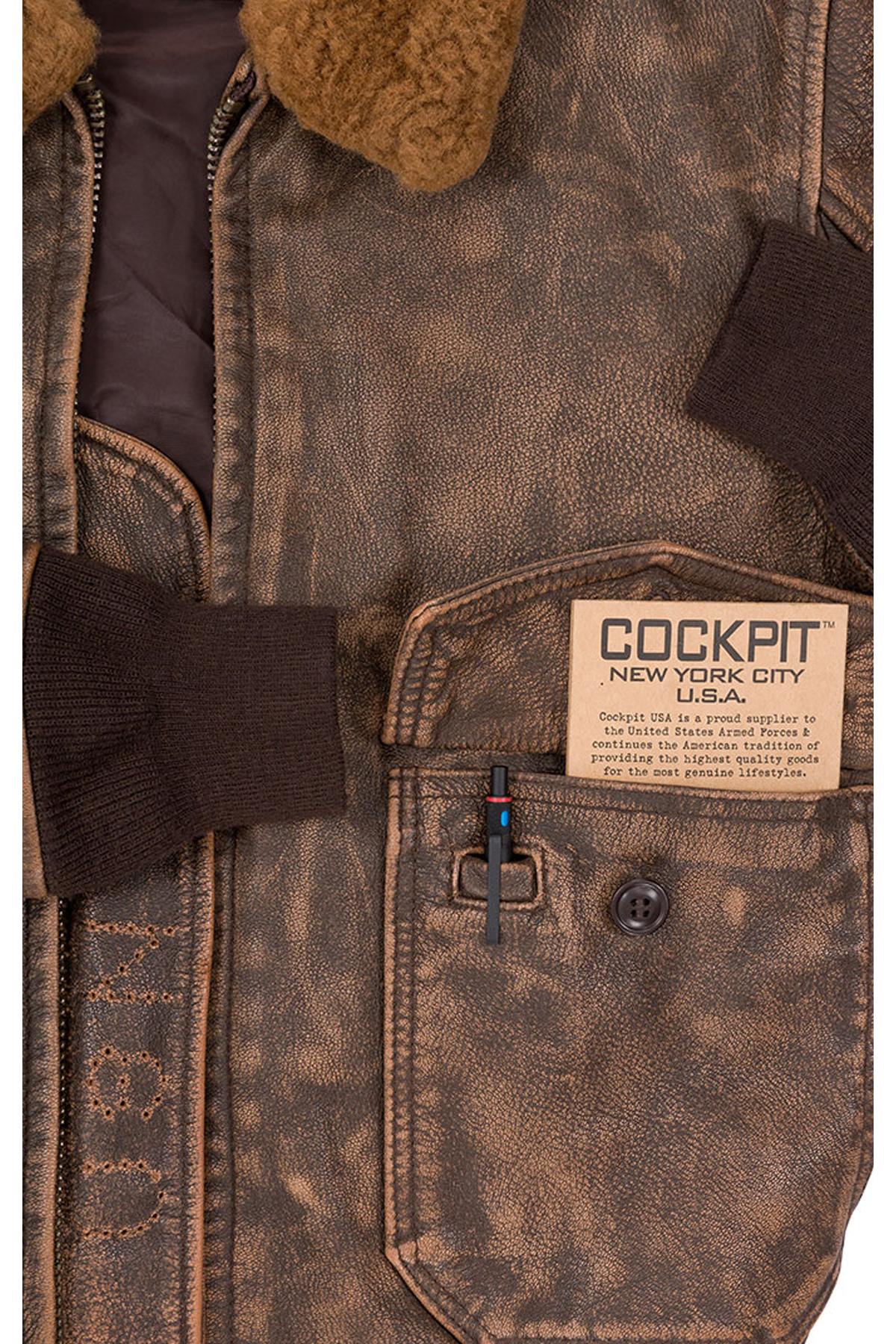 Hand-aged goatskin G-1 Avenger™ bomber, a WWII naval aviator's legacy. - Image n°5