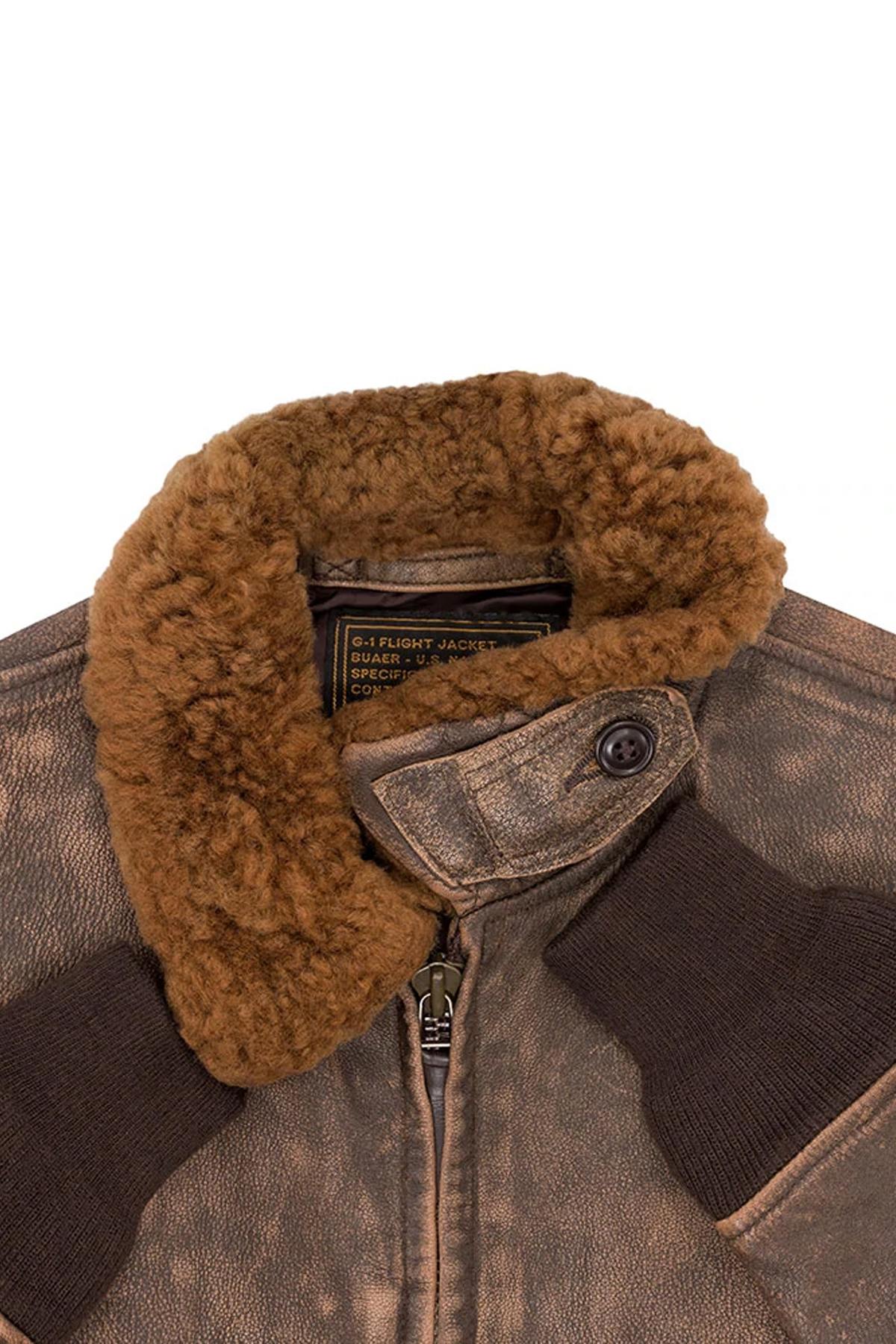 Hand-aged goatskin G-1 Avenger™ bomber, a WWII naval aviator's legacy. - Image n°7
