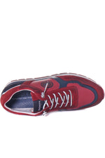 Red sneakers in smooth leather and velvet - Image n°10