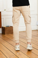 Beige cargo style jogging pants - Image n°6