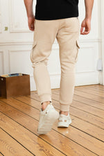 Beige cargo style jogging pants - Image n°3