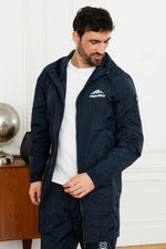 Long navy blue raincoat - Image n°3