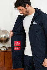 Long navy blue raincoat - Image n°5