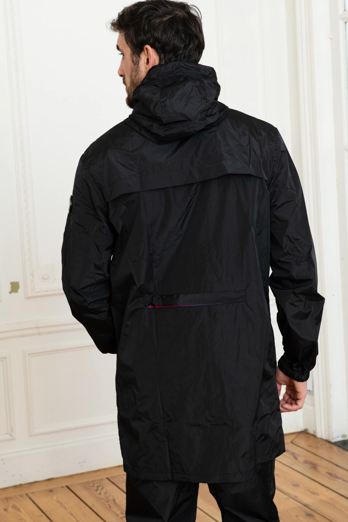 Long black windbreaker jacket - Image n°6