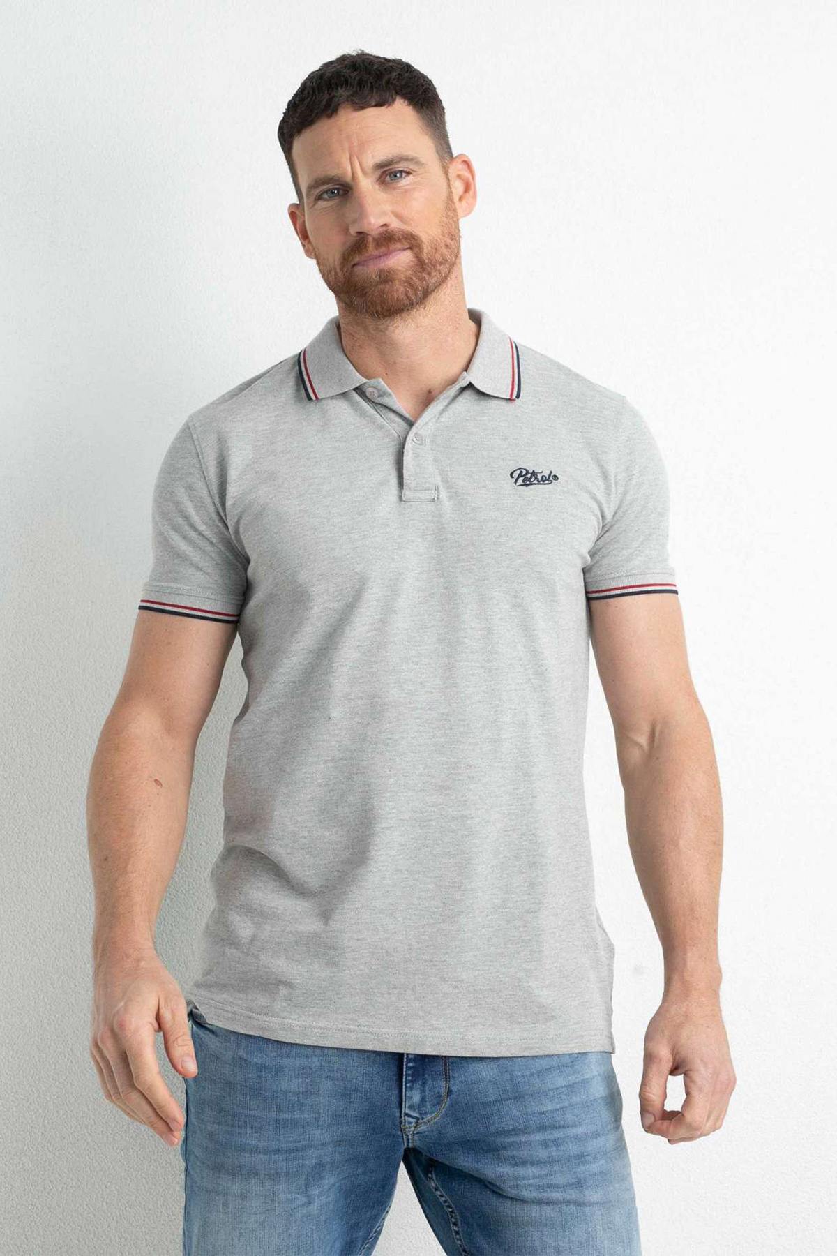 Classic heather gray polo shirt - Image n°1
