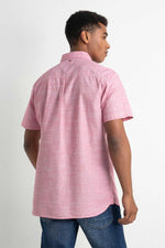 Heather red short-sleeved shirt - Image n°5