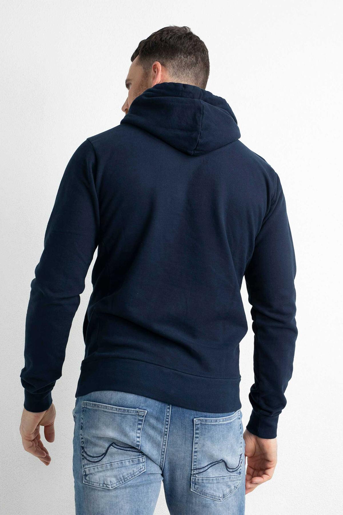 Men's navy blue sportswear sweater - Image n°3