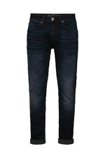 Men's regular-fit dark blue tapered jeans - Image n°5