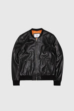 Black leather bomber - Image n°9
