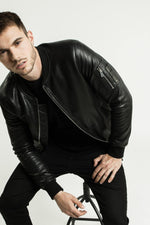 Black leather bomber - Image n°7