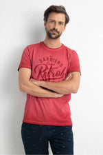 Red round neck t-shirt - Image n°1