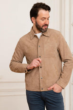 Suede jacket with shirt collar - Image n°6