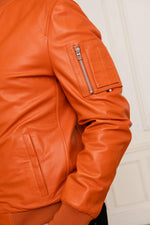 Redskins' Patrouille de France bomber in vivid orange lambskin. - Image n°9