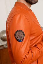 Redskins' Patrouille de France bomber in vivid orange lambskin. - Image n°4