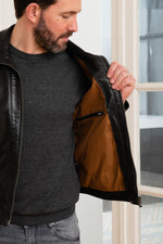 Fine and supple sheepskin leather jacket - Image n°4