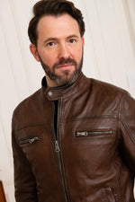 Mocha sheepskin jacket, iridescent and lightweight for mid-season. - Image n°5