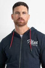 Navy blue zipped jacket with hood - Image n°4