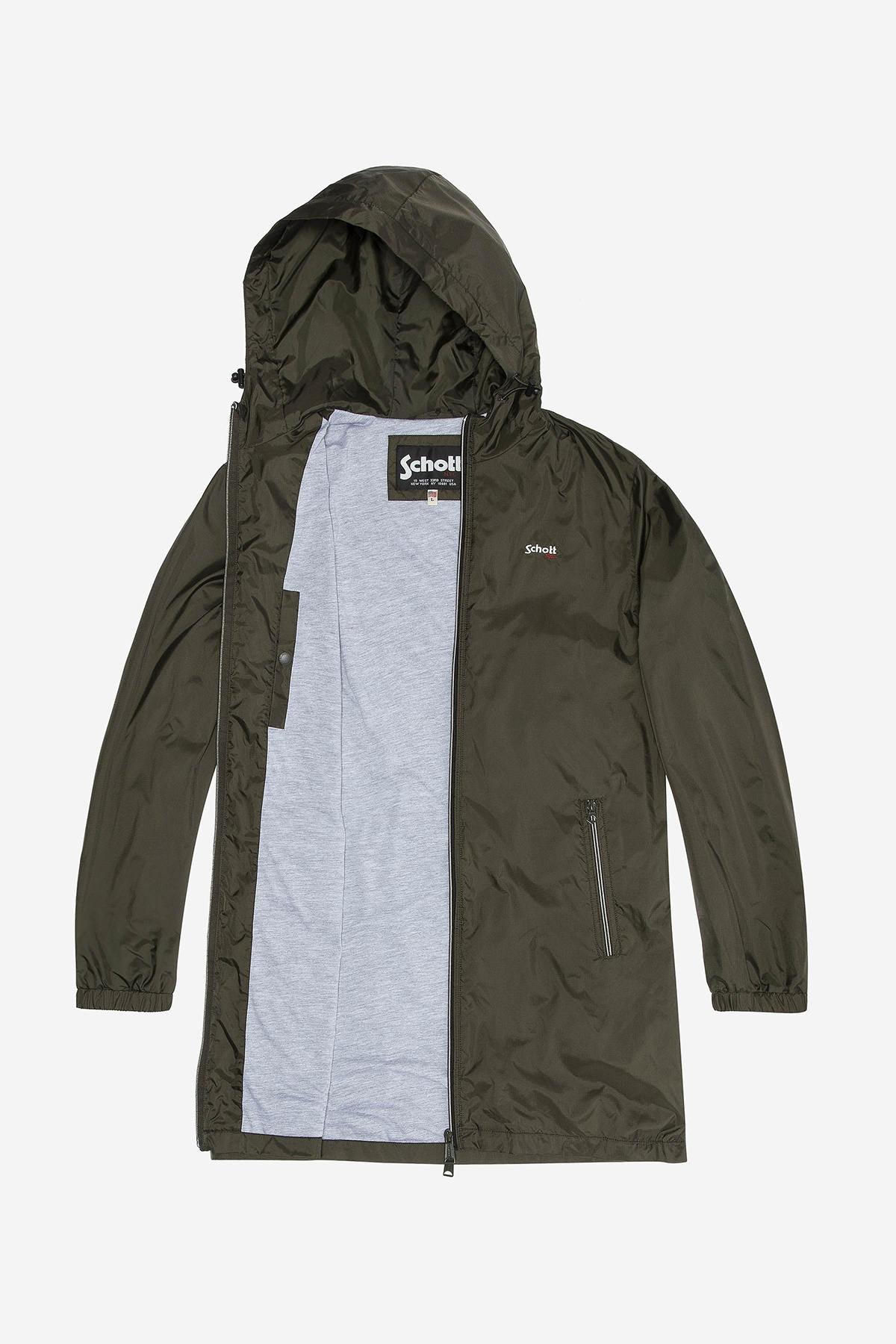 Long khaki windbreaker coat - Image n°8
