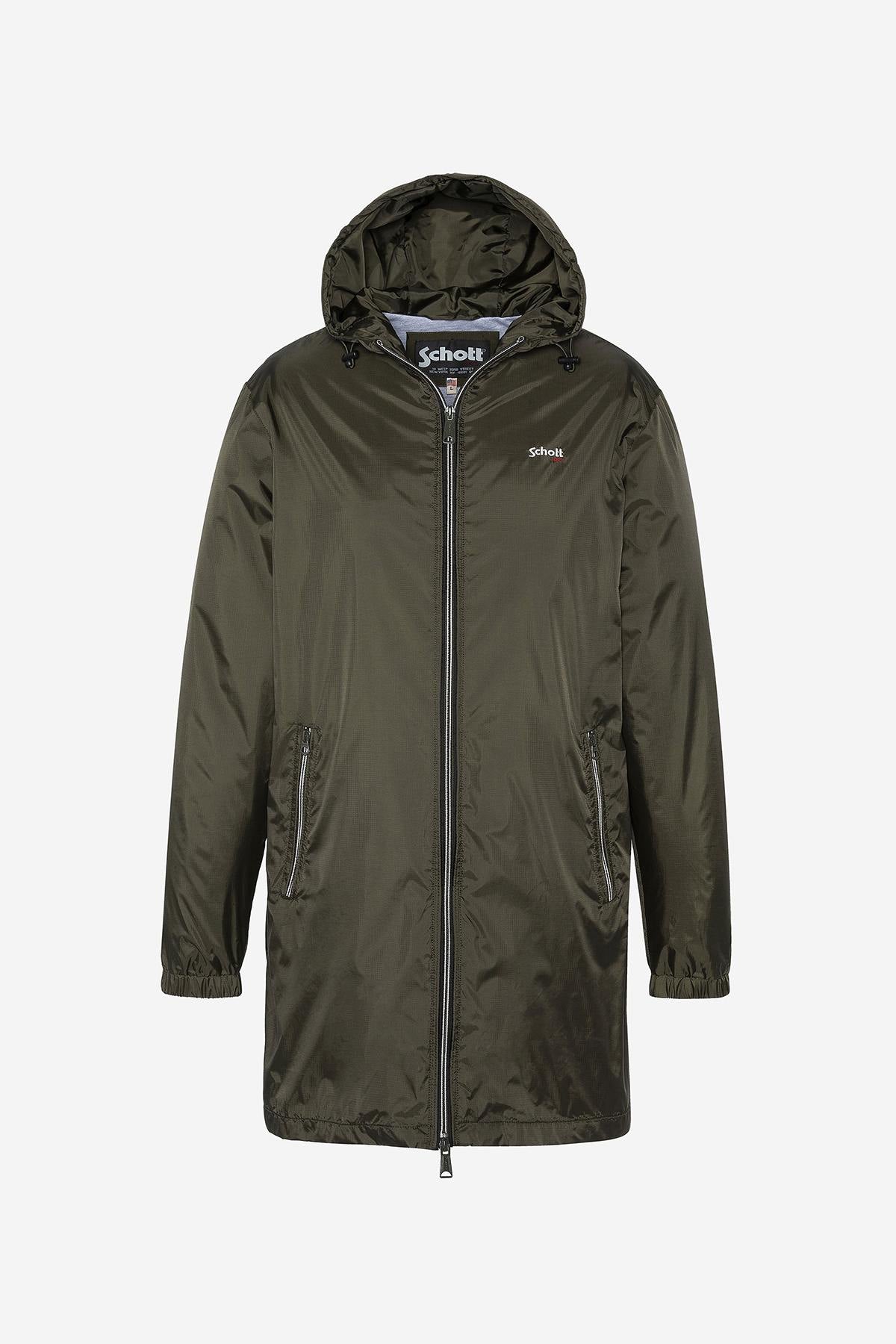 Long khaki windbreaker coat - Image n°6