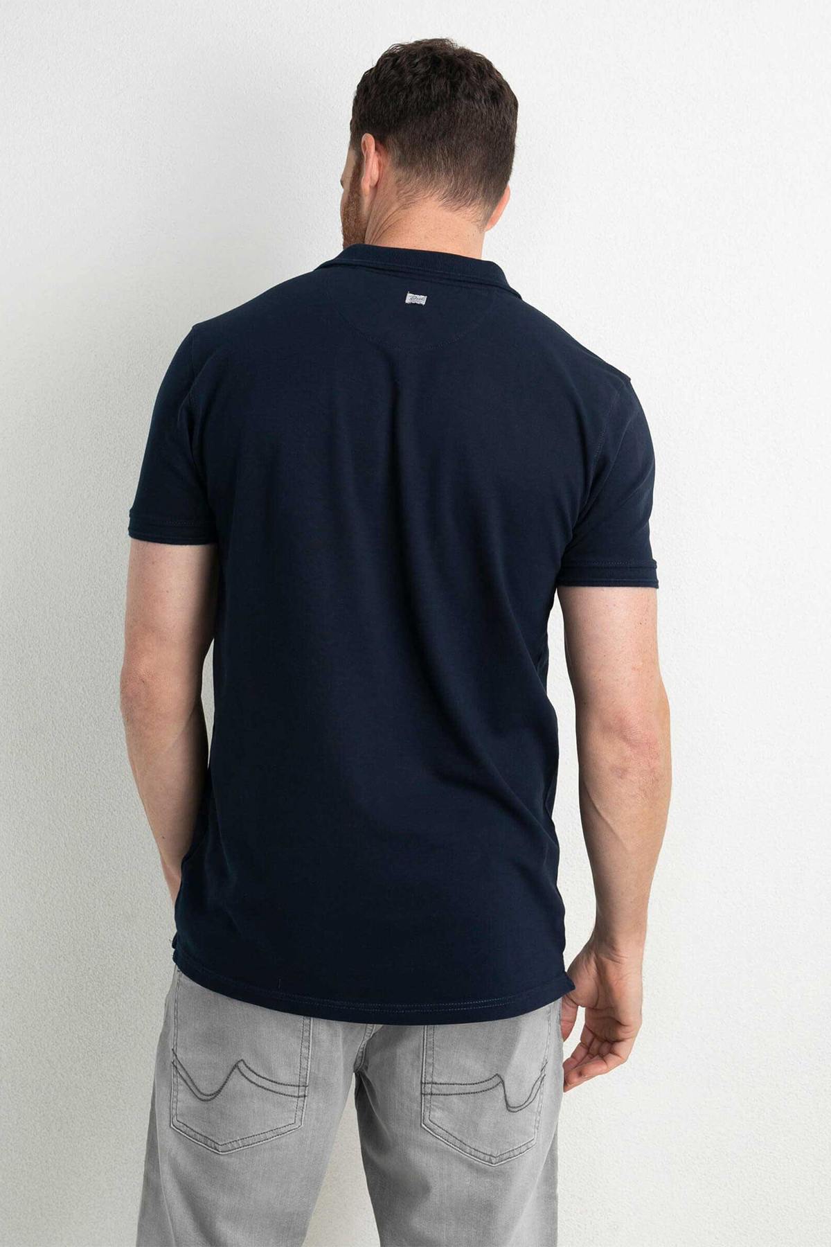 Men's navy blue polo shirt - Image n°2