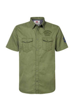 Khaki short-sleeved shirt - Image n°1