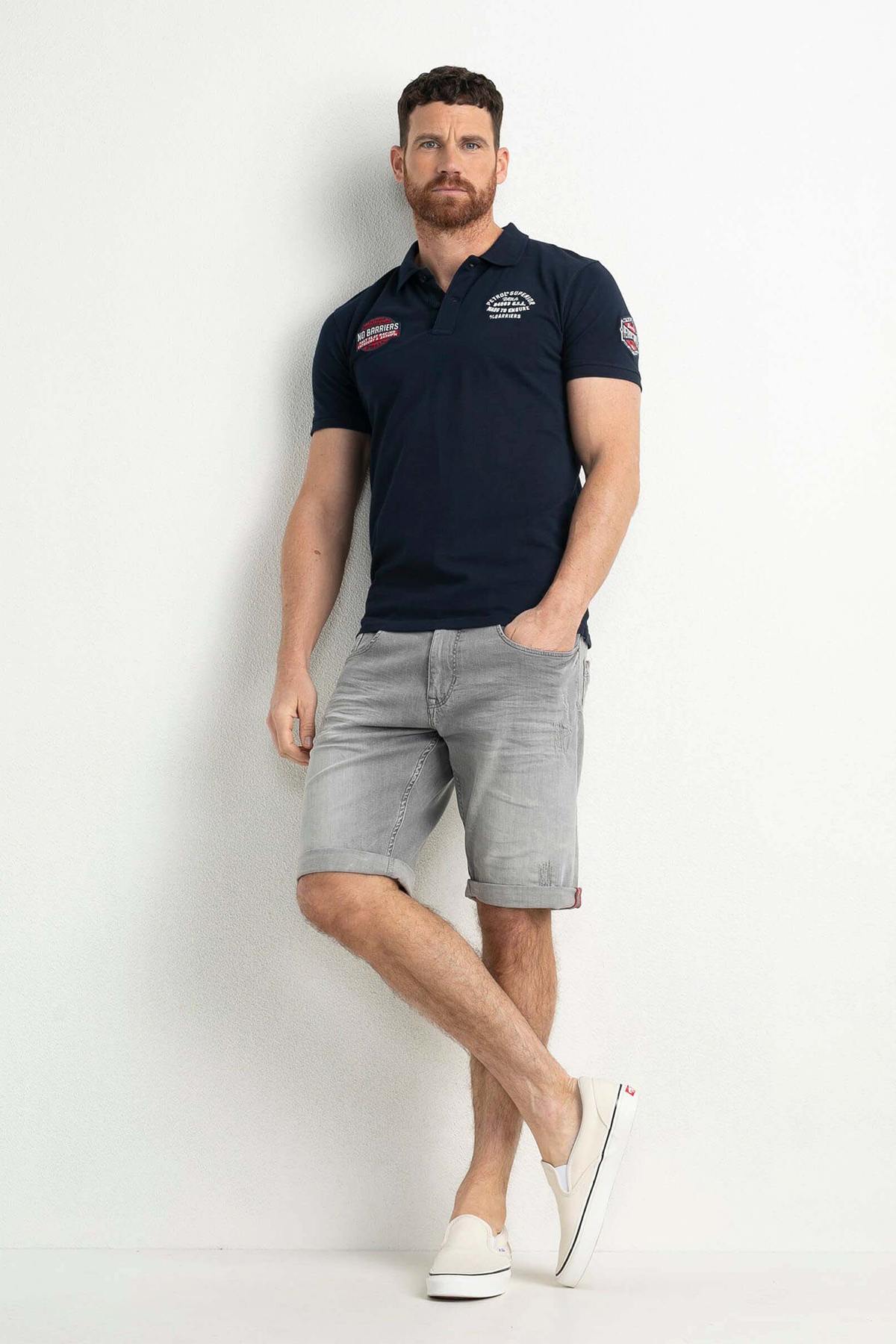 Dark blue sportswear polo shirt - Image n°4