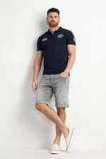 Dark blue sportswear polo shirt - Image n°4