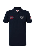 Dark blue sportswear polo shirt - Image n°6