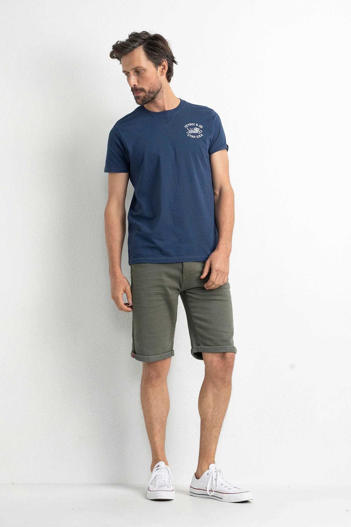 Blue round neck t-shirt - Image n°4