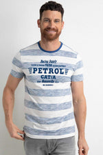 Men's blue and white striped t-shirt - Image n°1