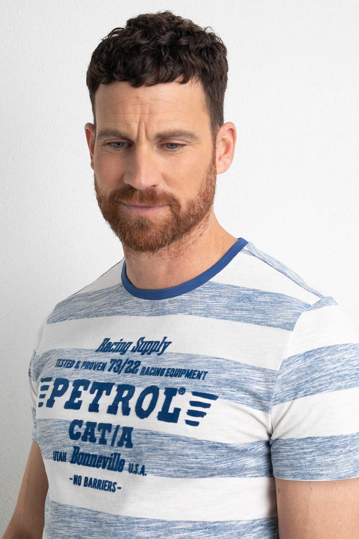 Men's blue and white striped t-shirt - Image n°4