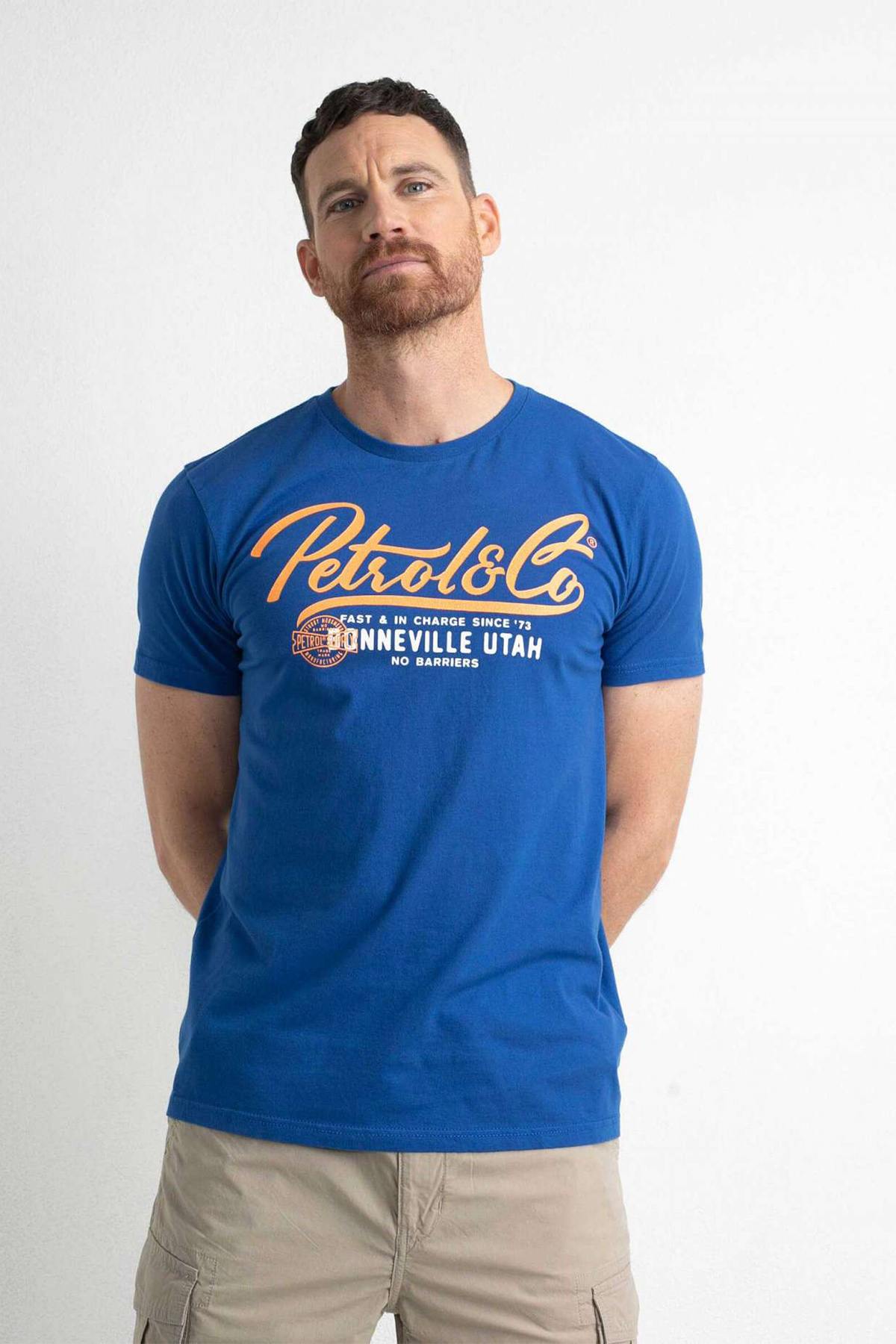 Royal blue round neck t-shirt - Image n°1