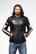 Black sheepskin jacket with racing heritage and luxury finishes. - Image n°7