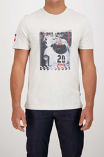 Steve McQueen 20 ecru men's t-shirt - Image n°1