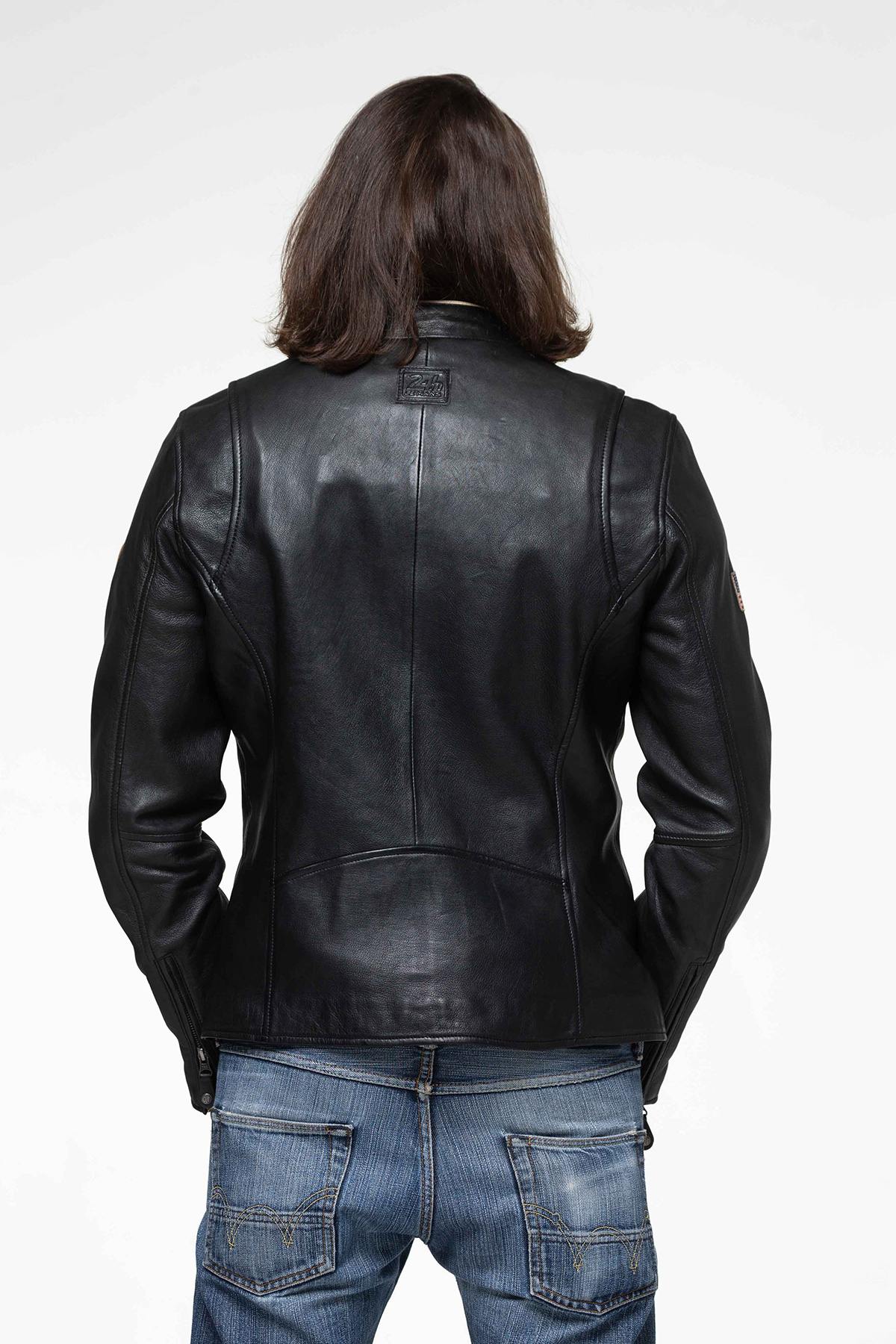 24h Le Mans 66 jacket in black leather - Image n°10