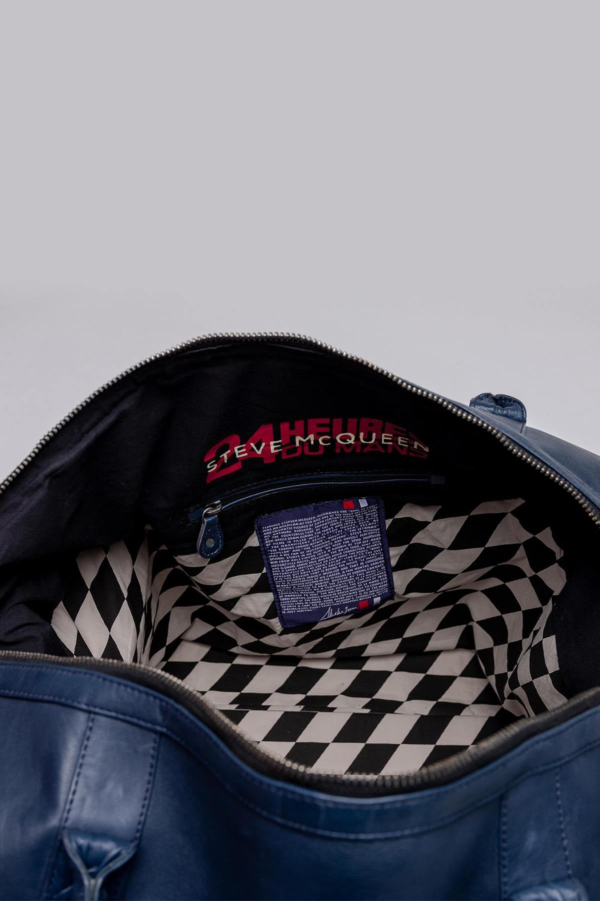 McQueen Blue Vintage Leather Travel Bag - Image n°4