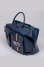 McQueen Blue Vintage Leather Travel Bag - Image n°6