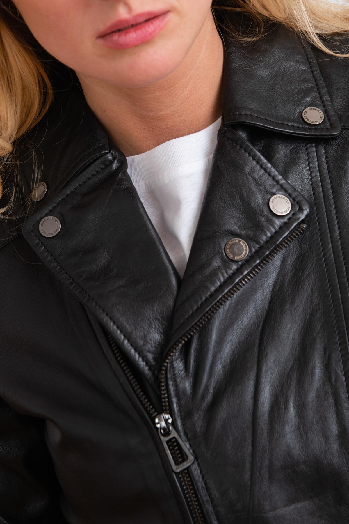 Biker Jacket in black lambskin - Image n°7