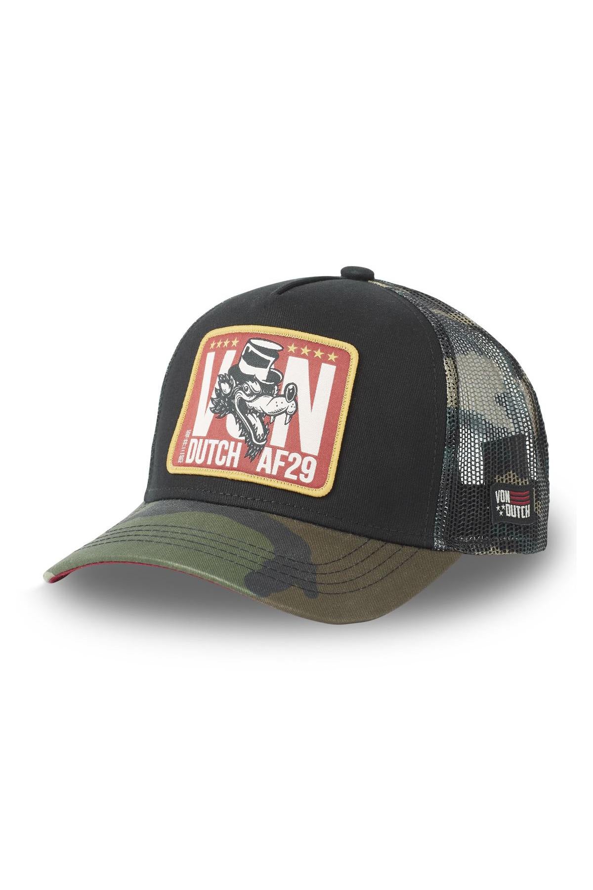 Black and camouflage trucker cap - Image n°1