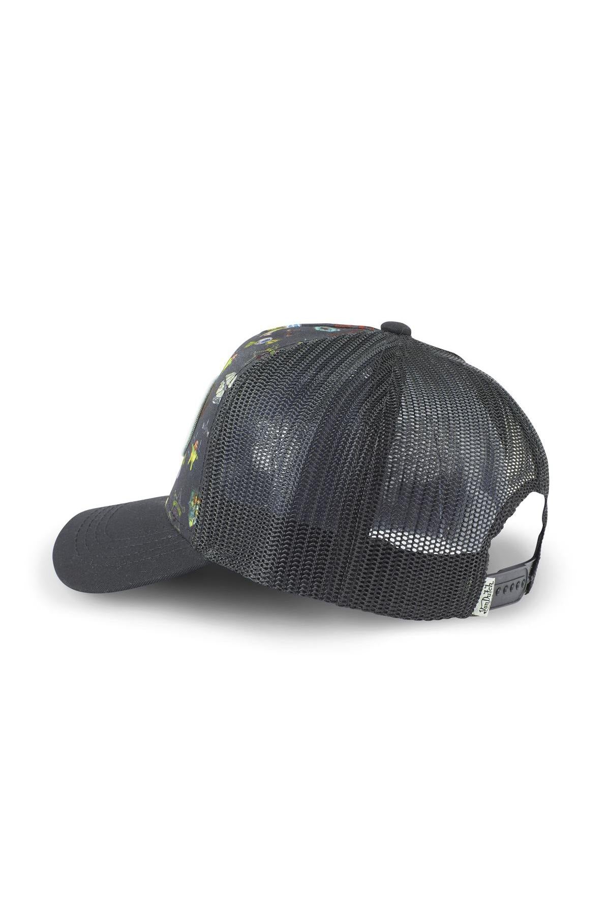 Black cap with printed patterns - Image n°2