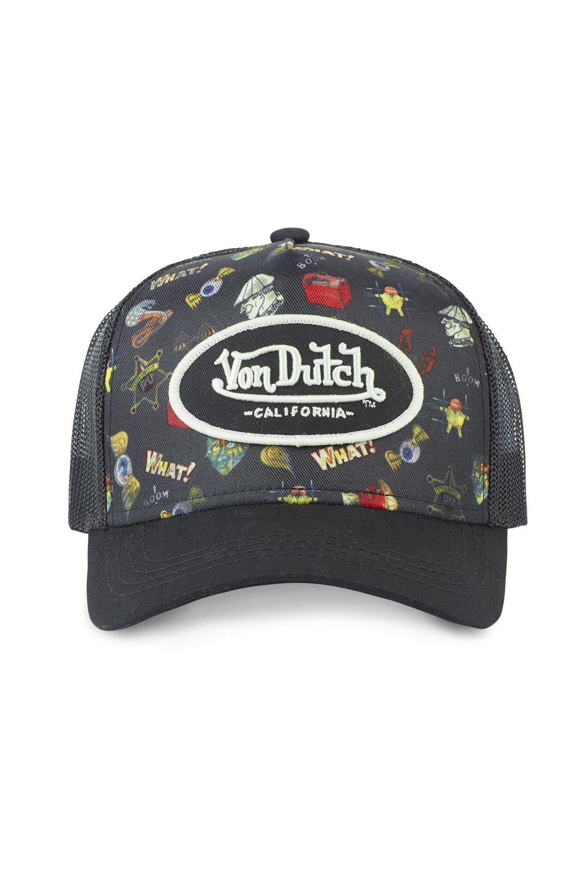 Black cap with printed patterns - Image n°4