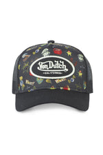 Black cap with printed patterns - Image n°4