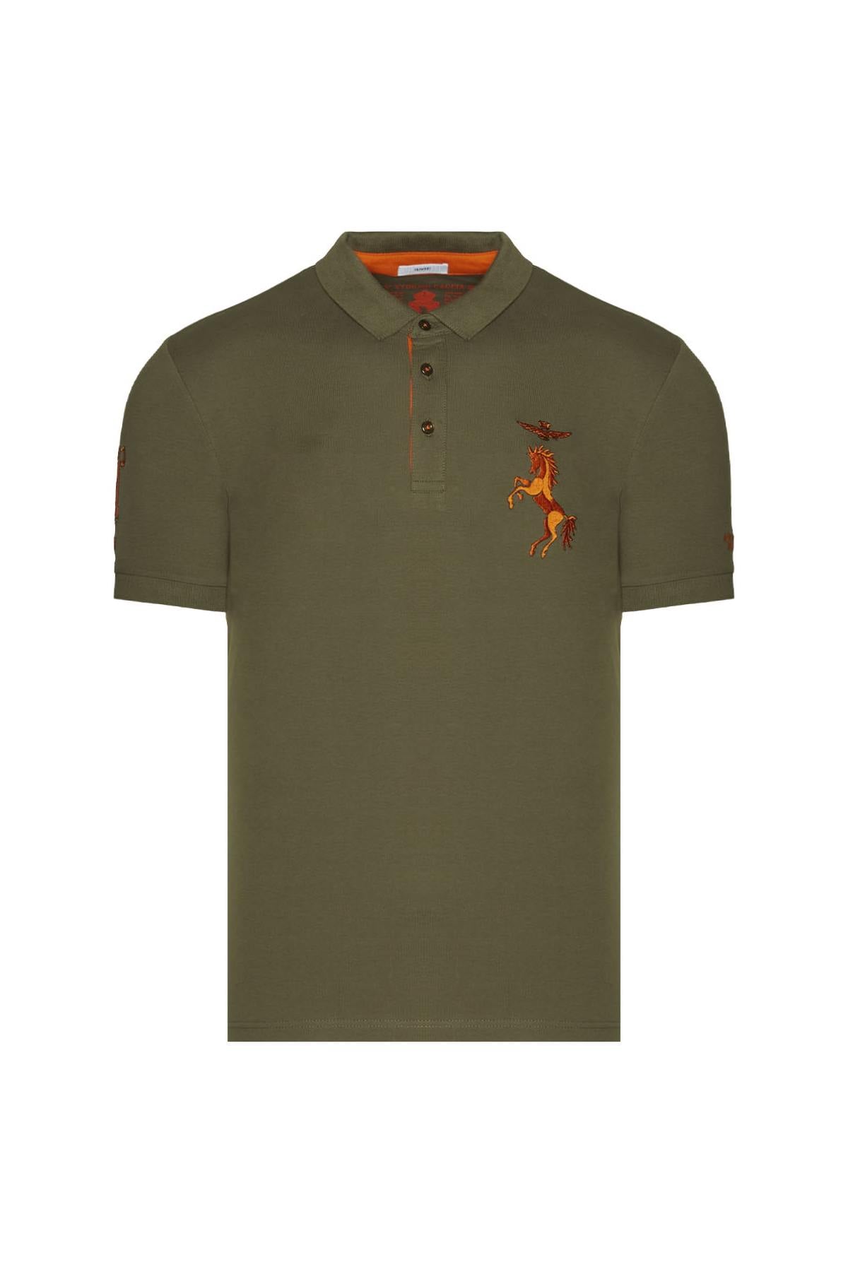 Cavallino Rampante khaki polo shirt - Image n°1