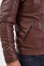 Daytona's lambskin jacket: glossy, biker style, removable lining. - Image n°5