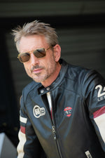 Black sheepskin jacket with racing heritage and luxury finishes. - Image n°6