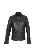 Slim-fit sheepskin leather jacket in glossy black by Oakwood. - Image n°9