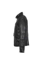 Slim-fit sheepskin leather jacket in glossy black by Oakwood. - Image n°10
